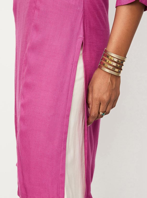 Women Solid Kurta with Pocket