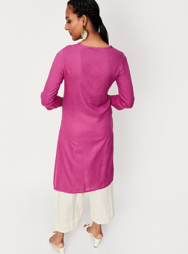 Women Solid Kurta with Pocket