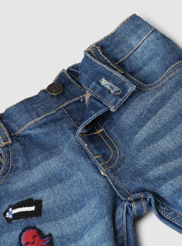 Boys Slim Fit Washed Jeans