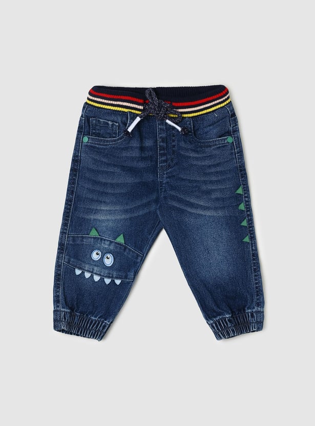 Boys Monster Applique Jogger Jeans