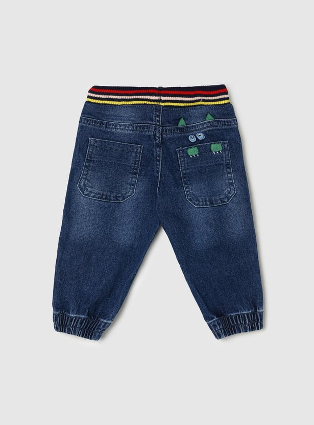 Boys Monster Applique Jogger Jeans