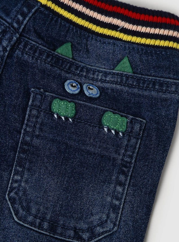 Boys Monster Applique Jogger Jeans