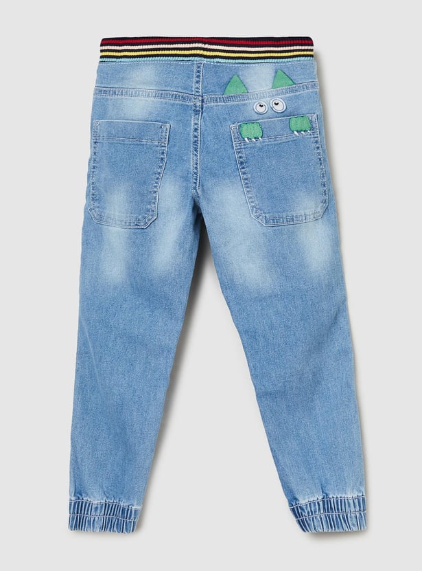 Boys Monster Applique Jogger Jeans