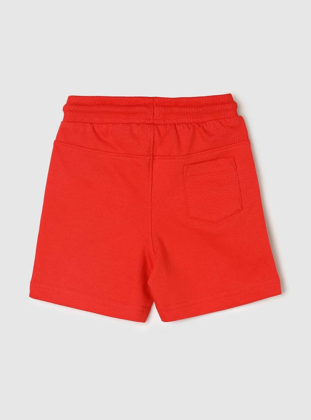 Boys Colourblocked Drawstring Regular Shorts