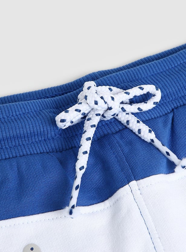 Boys Colourblocked Drawstring Regular Shorts