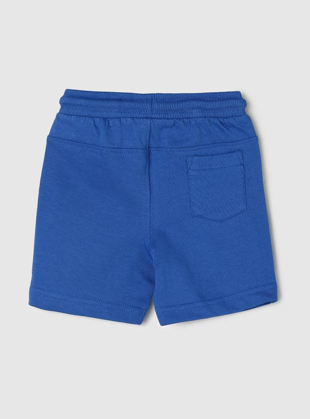 Boys Colourblocked Drawstring Regular Shorts