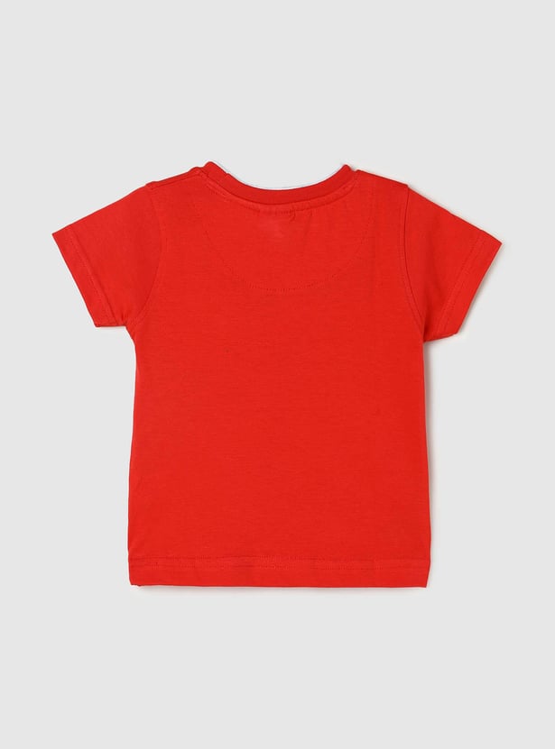 Boys Typographic Printed Cotton T-shirt