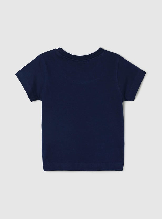 Boys Typographic Printed Cotton T-shirt