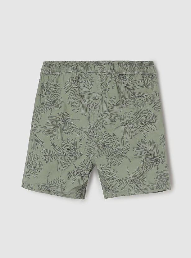 Boys Printed Drawstring Regular Shorts