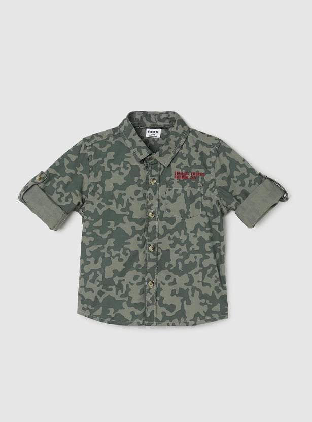 Boys Camouflage Printed Shirt