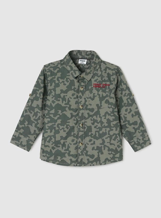 Boys Camouflage Printed Shirt