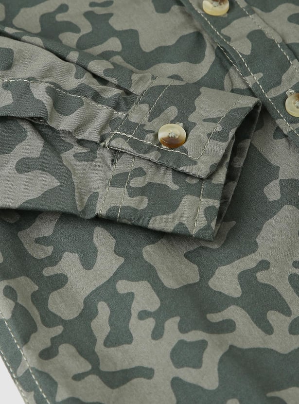 Boys Camouflage Printed Shirt