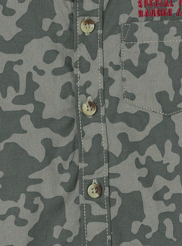 Boys Camouflage Printed Shirt