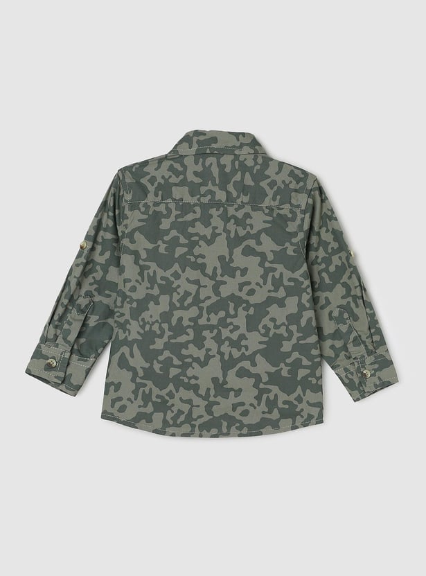 Boys Camouflage Printed Shirt