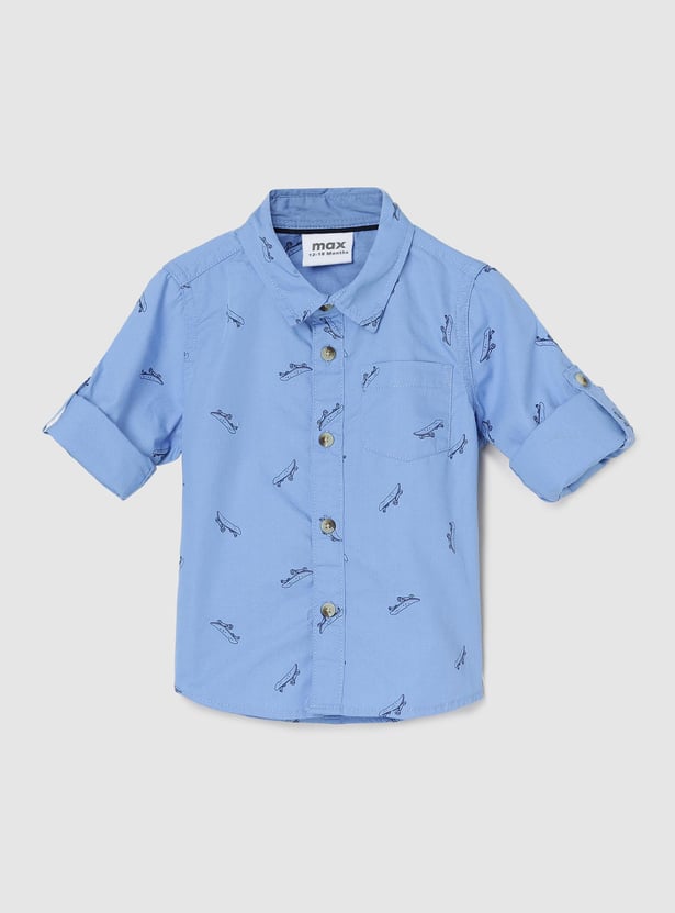 Boys Printed Cotton Shirt