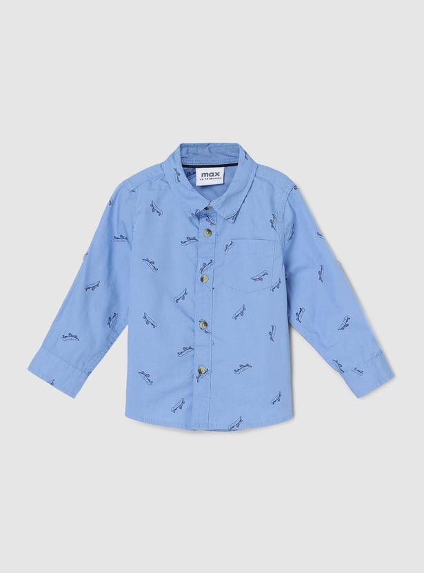 Boys Printed Cotton Shirt