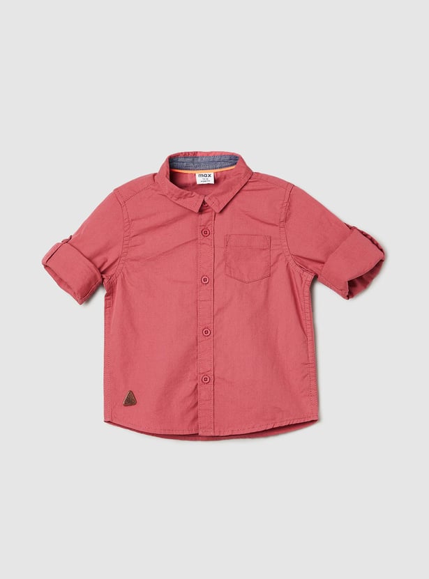 Boys Solid Full Sleeve Shirt