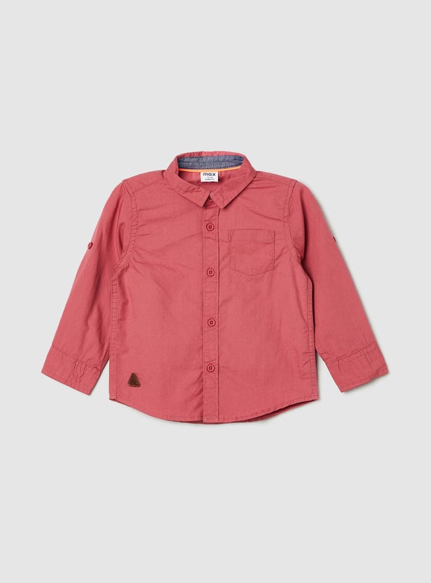 Boys Solid Full Sleeve Shirt