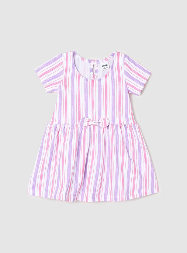 Girls Striped A-line Dress