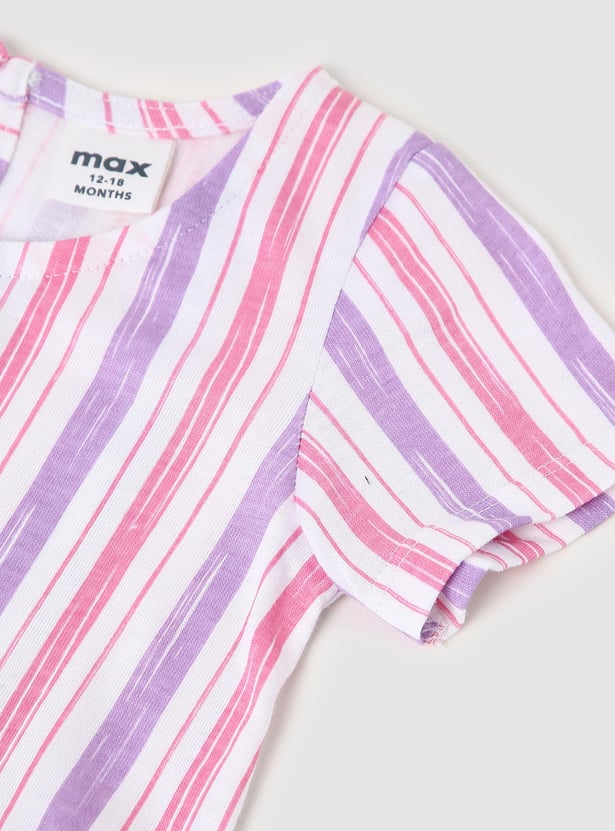 Girls Striped A-line Dress