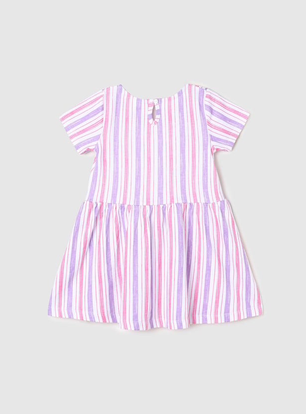 Girls Striped A-line Dress