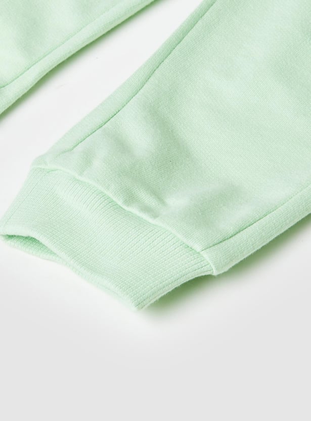 Girls Solid Drawstring Waist Joggers
