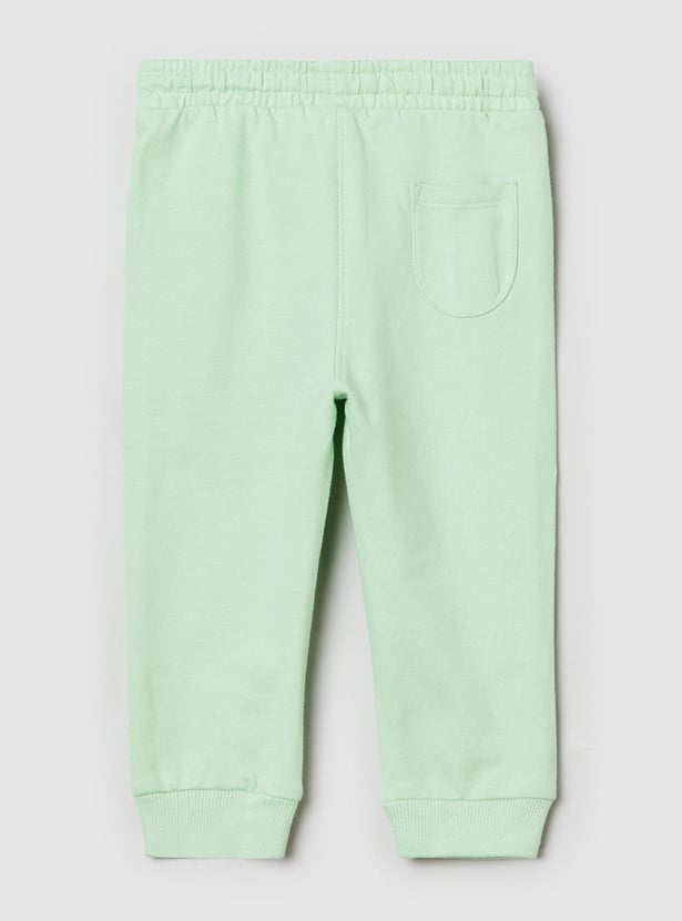 Girls Solid Drawstring Waist Joggers