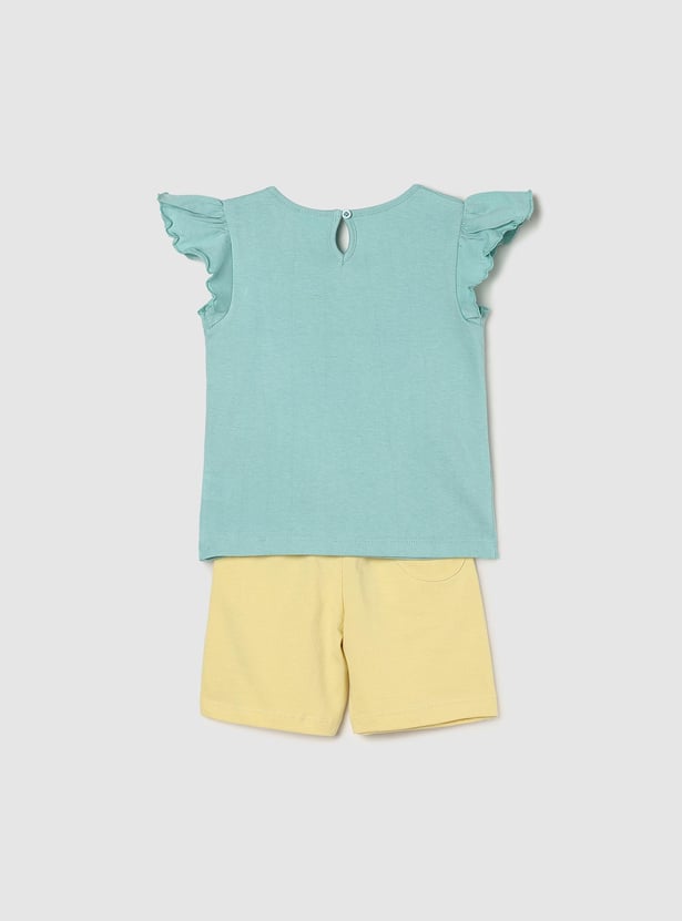 Girls Printed Sleepwear Shorts Set