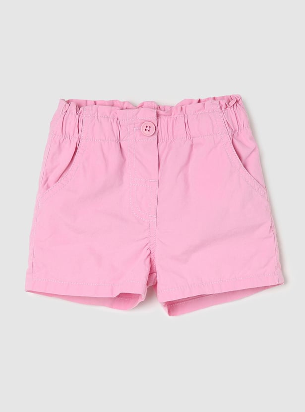 Girls Solid Casual Shorts