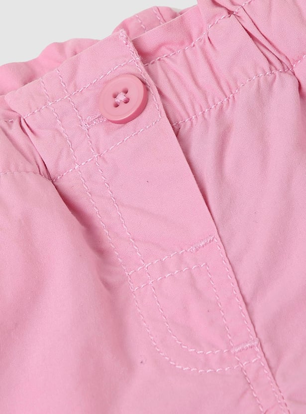 Girls Solid Casual Shorts