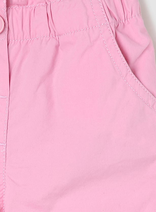Girls Solid Casual Shorts