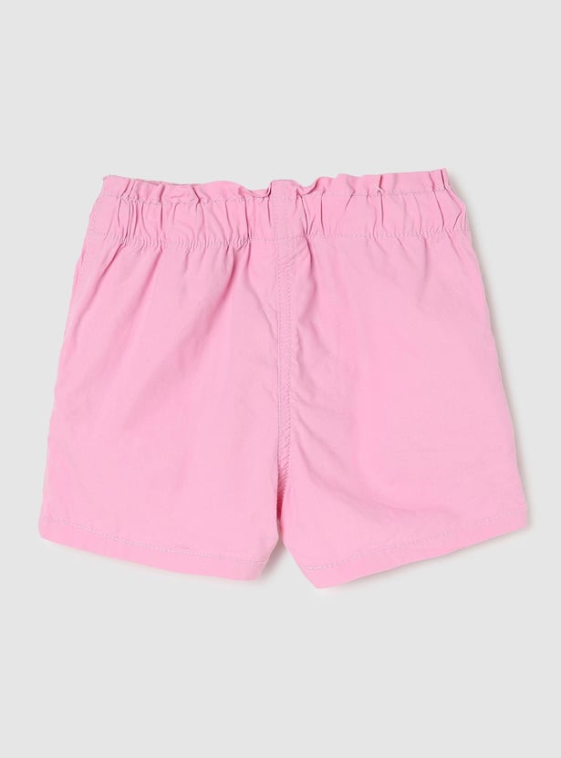 Girls Solid Casual Shorts