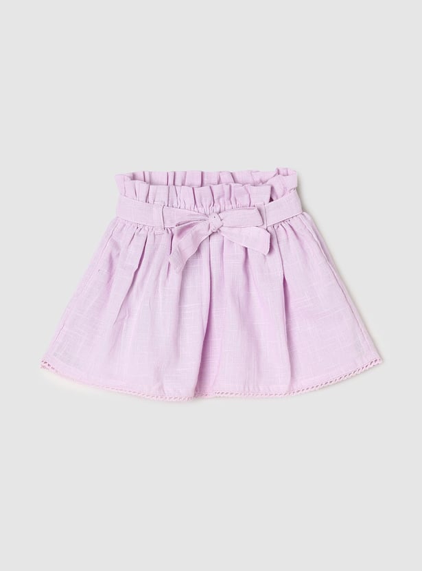 Girls Belted A-line Skirt
