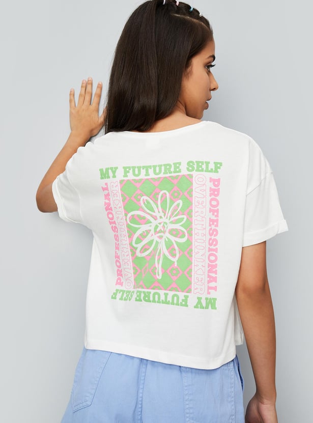 Girls Graphic Printed Cotton T-shirt