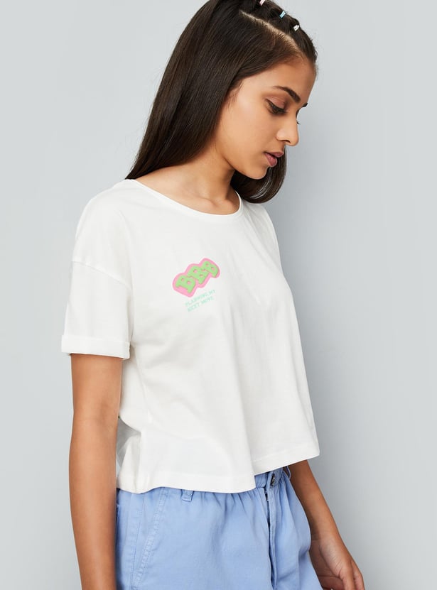 Girls Graphic Printed Cotton T-shirt