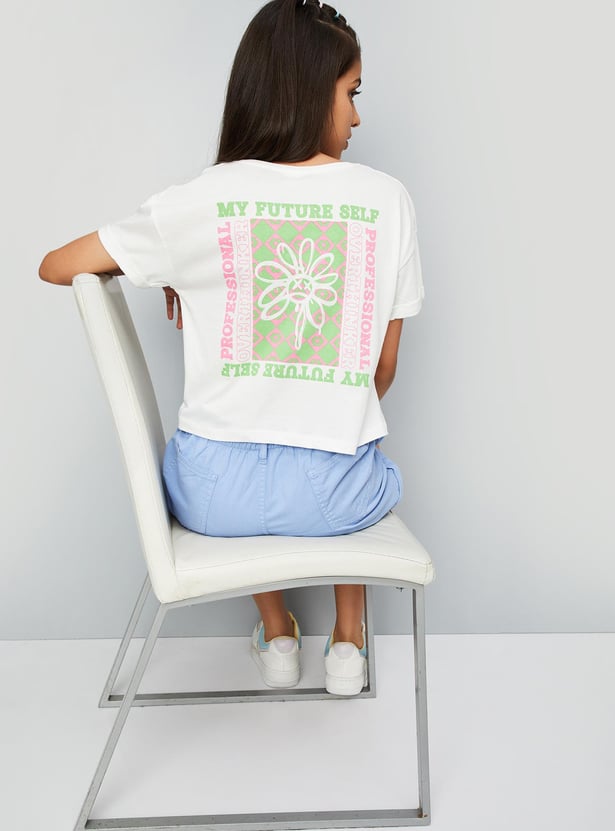 Girls Graphic Printed Cotton T-shirt