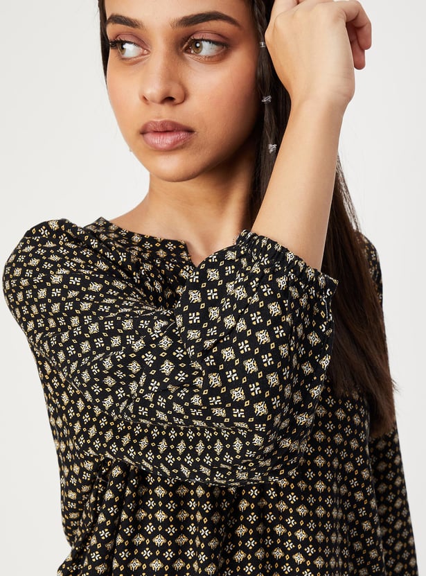 Girls Printed Top with Elasticated Hem