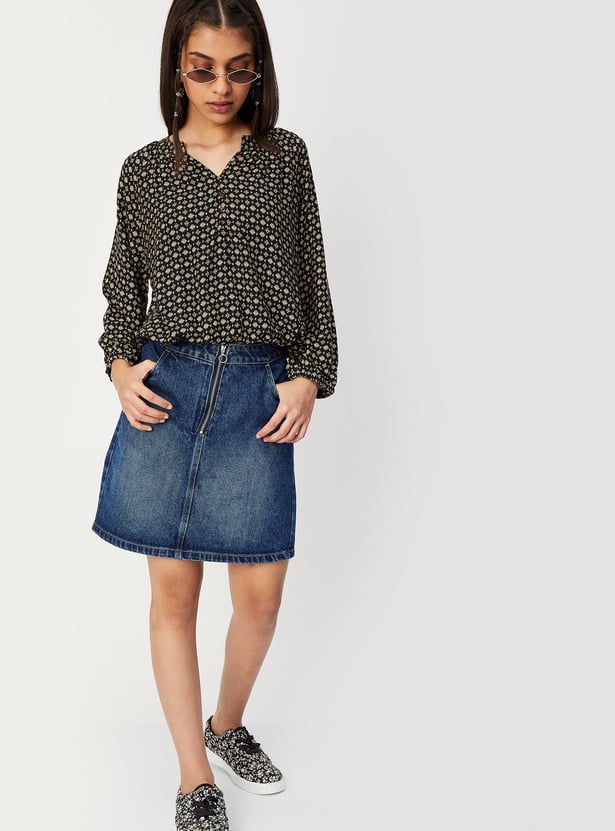 Girls Printed Top with Elasticated Hem