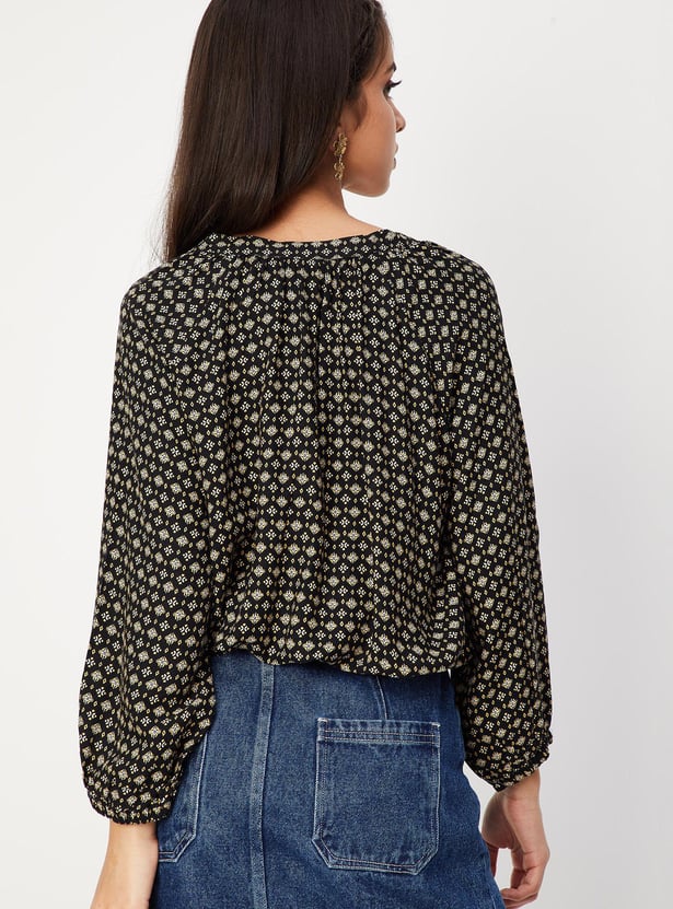 Girls Printed Top with Elasticated Hem