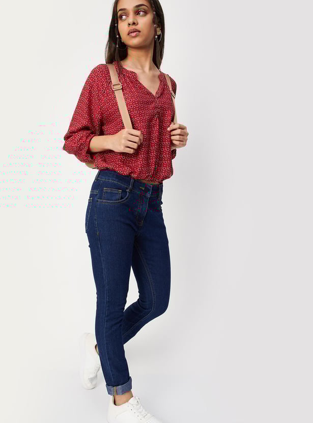 Girls Printed Top with Elasticated Hem