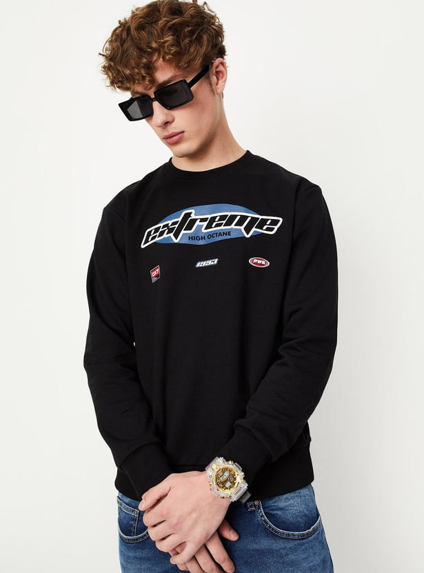 Men Slim Fit Graphic Printed Sweatshirt