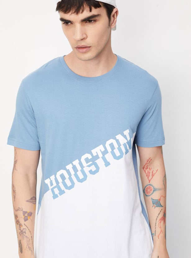 Men Colourblocked Slim Fit T-shirt