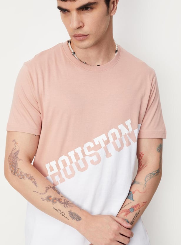 Men Colourblocked Slim Fit T-shirt
