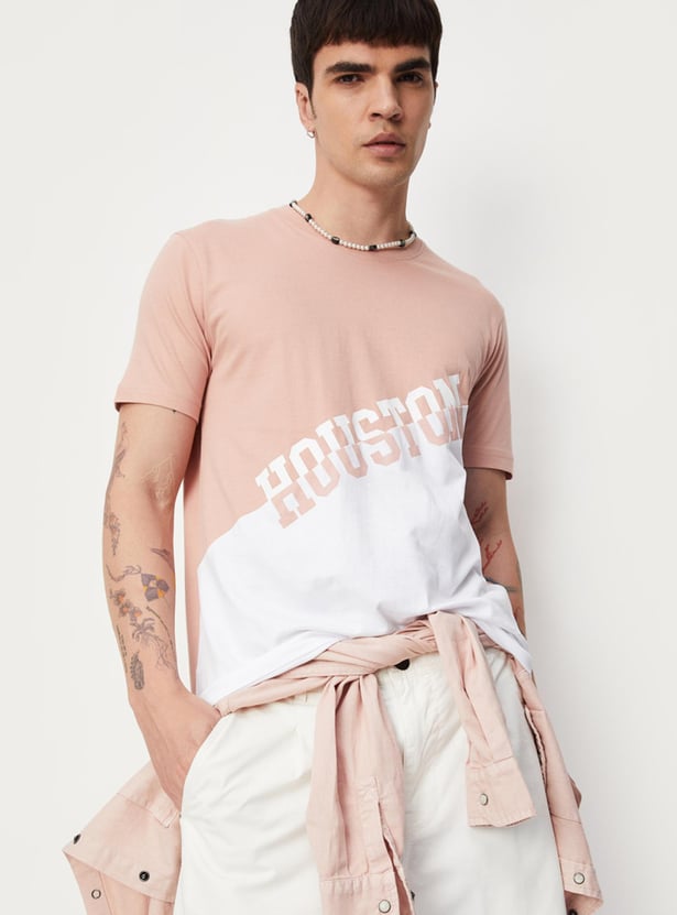 Men Colourblocked Slim Fit T-shirt