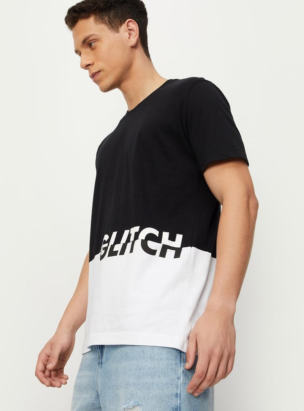 Men Colourblock Slim Fit T-shirt