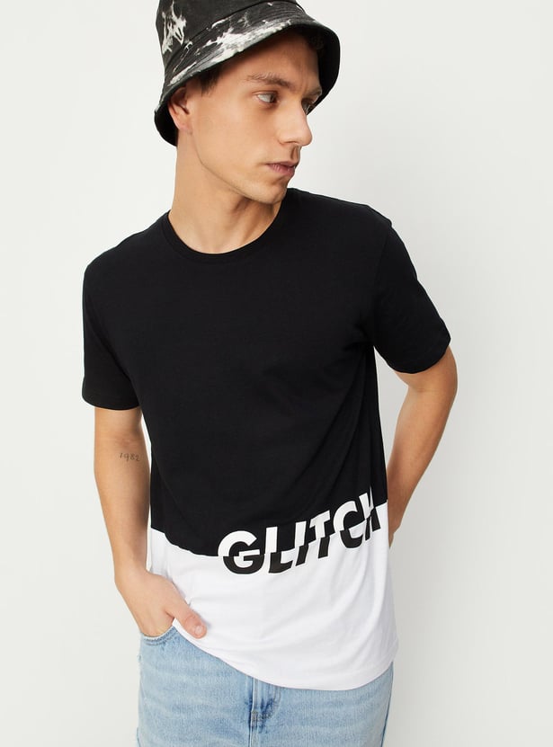Men Colourblock Slim Fit T-shirt
