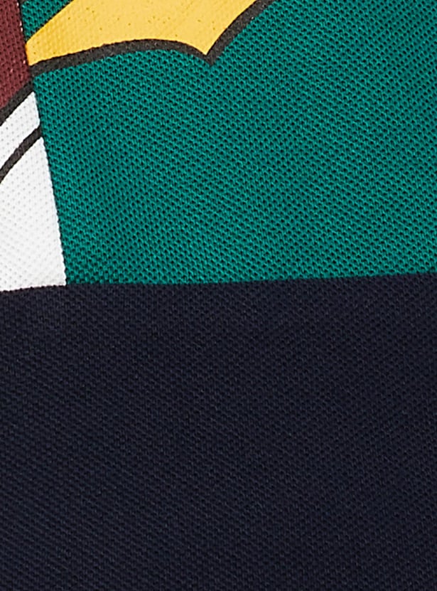 Men Colourblock Slim Fit Polo T-shirt
