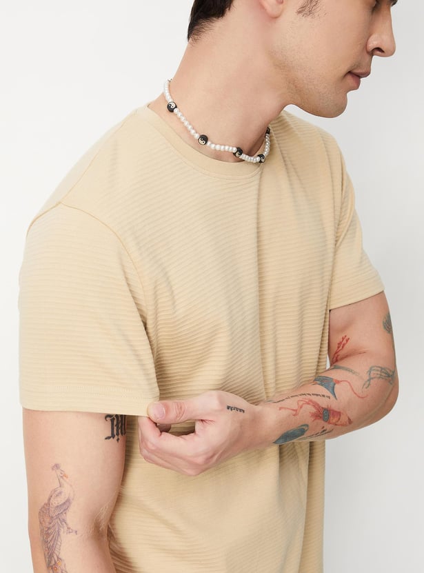 Men Ribbed Slim Fit T-shirt