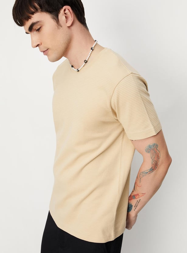 Men Ribbed Slim Fit T-shirt