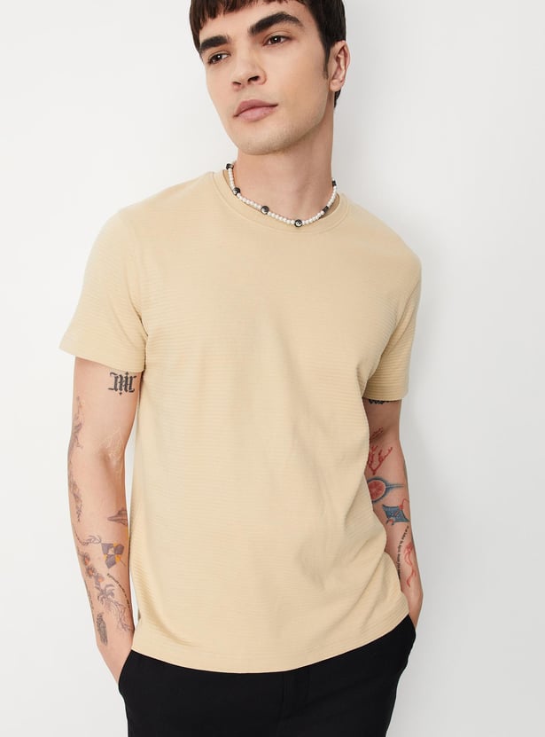 Men Ribbed Slim Fit T-shirt